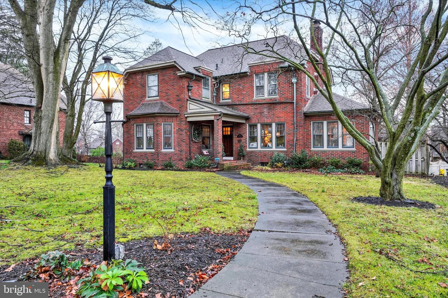 185 Peyton Road, York PA 17403 — front view of the brick Colonial Revival home in the Springdale neighborhood