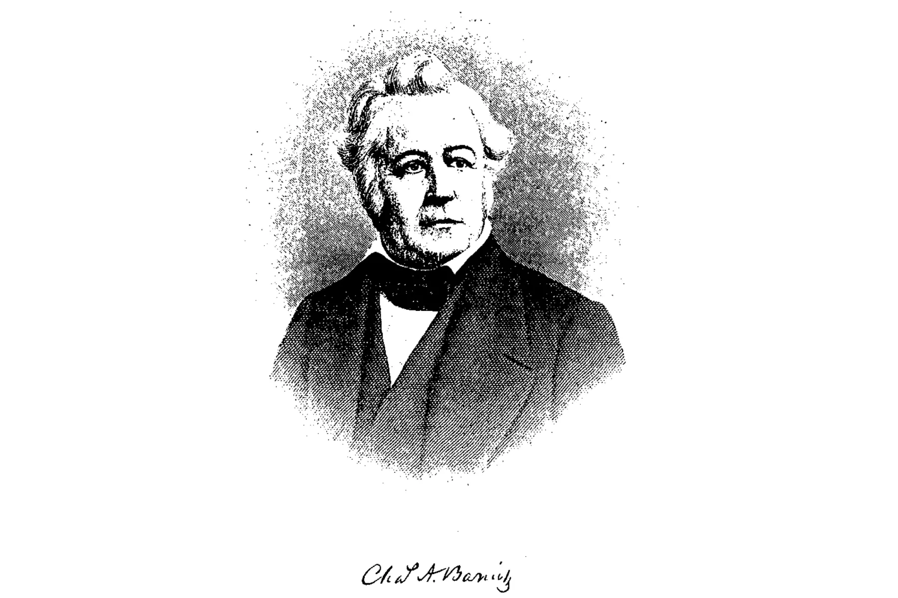 Engraved portrait of Charles A. Barnitz above his signature